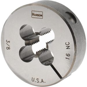 IRWIN HANSON Round Die: 3/8-16, Carbon Steel 4034ZR