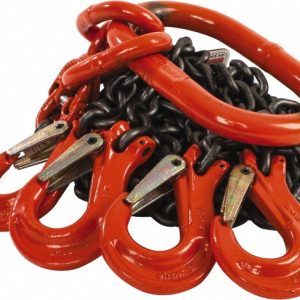 PEWAG Chain Sling: Grab Hook, Multi-Leg & Oblong, 5' Long, 4000 lb Vertical Capacity, 4000 lb Capacity at 30 deg, 7/32" Chain, Alloy Steel 5.5G100QOS/5