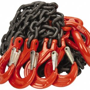 PEWAG Chain Sling: Grab Hook, Multi-Leg & Oblong, 10' Long, 13200 lb Vertical Capacity, 13200 lb Capacity at 30 deg, 3/8" Chain, Alloy Steel 10G100QOS/10