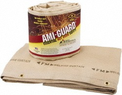 AUBURN MFR 8' High x 6' Wide x 0.04" Thick Silica Welding Curtain AS2400-0608