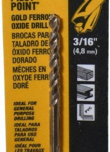 DEWALT Mechanics Drill Bit: 0.1875" Dia, 135&deg, High-Speed Steel, Straight-Cylindrical Shank, Pilot Point DW1912
