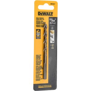 DEWALT Mechanics Drill Bit: 0.2656" Dia, 135&deg, Cobalt, Straight-Cylindrical Shank, Pilot Point DW1917