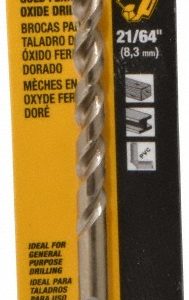 DEWALT Mechanics Drill Bit: 0.3281" Dia, 135&deg, Cobalt, Straight-Cylindrical Shank, Pilot Point DW1921
