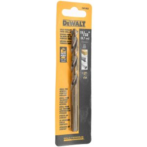 DEWALT Mechanics Drill Bit: 0.3438" Dia, 135&deg, Cobalt, Straight-Cylindrical Shank, Pilot Point DW1922