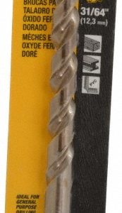 DEWALT Reduced Shank Drill Bit: 31/64'' Dia, 3/8'' Shank Dia, 135 °, High Speed Steel DW1931