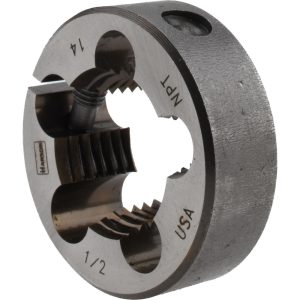 IRWIN HANSON 1/2-14 NPT x 1-1/2" OD Round Adjustable Pipe Die 5105