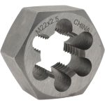 VALUE COLLECTION Hex Rethreading Die: M22x2.5, Right Hand, Carbon Steel 364-0223