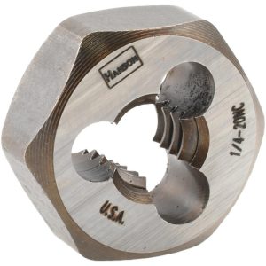IRWIN HANSON Hex Rethreading Die: 1/4-20, Right Hand, Carbon Steel 7220