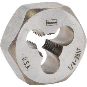 IRWIN HANSON Hex Rethreading Die: 1/4-28, Right Hand, Carbon Steel 7223