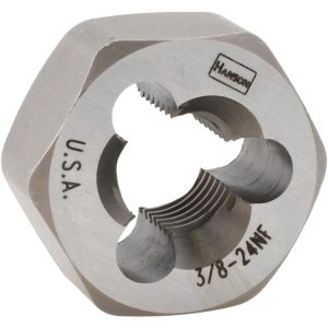 IRWIN HANSON Hex Rethreading Die: 3/8-24, Right Hand, Carbon Steel 7236