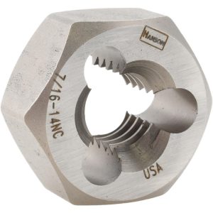 IRWIN HANSON Hex Rethreading Die: 7/16-14, Right Hand, Carbon Steel 7239