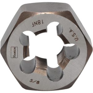 IRWIN HANSON Hex Rethreading Die: 5/8-18, Right Hand, Carbon Steel 7254