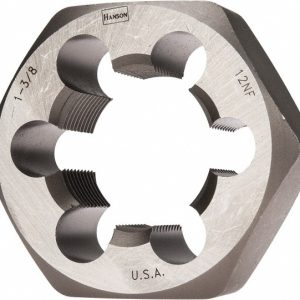 IRWIN HANSON Hex Rethreading Die: 1-3/8 - 12, 1" Thick, Right Hand, Carbon Steel 7273