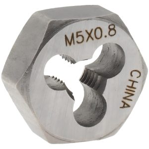 VALUE COLLECTION Hex Rethreading Die: M5x0.8, Right Hand, Carbon Steel 364-0053