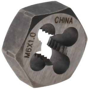 VALUE COLLECTION Hex Rethreading Die: M6x1, Right Hand, Carbon Steel 364-0063