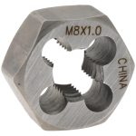 VALUE COLLECTION Hex Rethreading Die: M8x1, Right Hand, Carbon Steel 364-0082