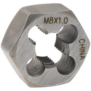 VALUE COLLECTION Hex Rethreading Die: M8x1, Right Hand, Carbon Steel 364-0082