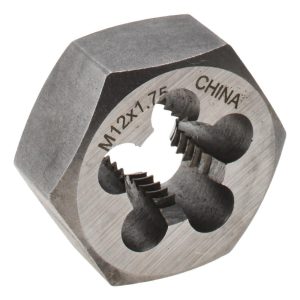 VALUE COLLECTION Hex Rethreading Die: M12x1.75, Right Hand, Carbon Steel 364-0124