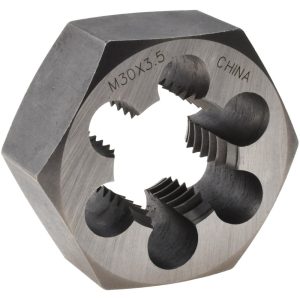 VALUE COLLECTION Hex Rethreading Die: M30x3.5, 1" Thick, Right Hand, Carbon Steel 364-0304