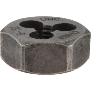 VALUE COLLECTION Hex Rethreading Die: #8-32, Right Hand, Carbon Steel 365-0070