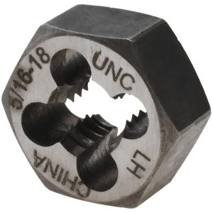 VALUE COLLECTION Hex Rethreading Die: 5/16-18, Left Hand, Carbon Steel 366-0201