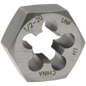 VALUE COLLECTION Hex Rethreading Die: 1/2-20, Left Hand, Carbon Steel 366-0322