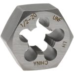 VALUE COLLECTION Hex Rethreading Die: 1/2-20, Left Hand, Carbon Steel 366-0322