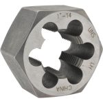 VALUE COLLECTION Hex Rethreading Die: 1-14, 1" Thick, Left Hand, Carbon Steel 366-0643