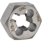 VALUE COLLECTION Hex Rethreading Die: 3/8-16, Right Hand, Carbon Steel 365-0241