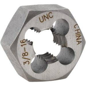 VALUE COLLECTION Hex Rethreading Die: 3/8-16, Right Hand, Carbon Steel 365-0241