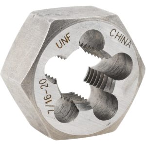 VALUE COLLECTION Hex Rethreading Die: 7/16-20, Right Hand, Carbon Steel 365-0282