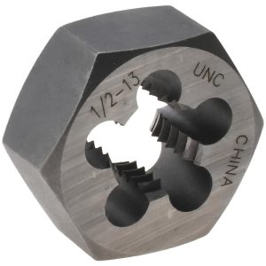 VALUE COLLECTION Hex Rethreading Die: 1/2-13, Right Hand, Carbon Steel 365-0321