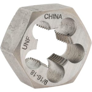 VALUE COLLECTION Hex Rethreading Die: 9/16-18, Right Hand, Carbon Steel 365-0362