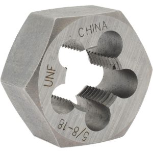 VALUE COLLECTION Hex Rethreading Die: 5/8-18, Right Hand, Carbon Steel 365-0402