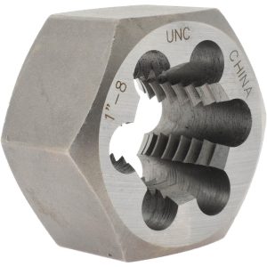 VALUE COLLECTION Hex Rethreading Die: 1-8, 1" Thick, Right Hand, Carbon Steel 365-0641