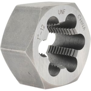 VALUE COLLECTION Hex Rethreading Die: 1-12, 1" Thick, Right Hand, Carbon Steel 365-0642
