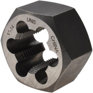 VALUE COLLECTION Hex Rethreading Die: 1-14, 1" Thick, Right Hand, Carbon Steel 365-0643