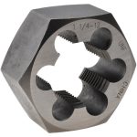 VALUE COLLECTION Hex Rethreading Die: 1-1/4 - 12, 1" Thick, Right Hand, Carbon Steel 365-1162