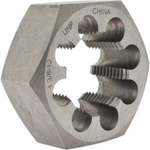 VALUE COLLECTION Hex Rethreading Die: 1-3/8 - 12, 1" Thick, Right Hand, Carbon Steel 365-1242