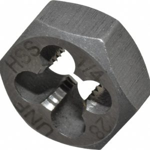 VALUE COLLECTION Hex Rethreading Die: 1/4-28, Right Hand, High-Speed Steel 367-0162