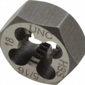 VALUE COLLECTION Hex Rethreading Die: 5/16-18, Right Hand, High-Speed Steel 367-0201