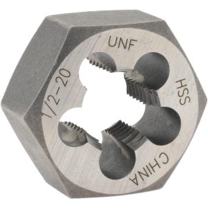 VALUE COLLECTION Hex Rethreading Die: 1/2-20, Right Hand, High-Speed Steel 367-0322
