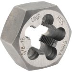 VALUE COLLECTION Hex Rethreading Die: 5/8-18, Right Hand, High-Speed Steel 367-0402