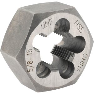 VALUE COLLECTION Hex Rethreading Die: 5/8-18, Right Hand, High-Speed Steel 367-0402