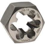 VALUE COLLECTION Hex Rethreading Die: 7/8-14, Right Hand, High-Speed Steel 367-0562
