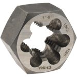 VALUE COLLECTION Hex Rethreading Die: 1-8, 1" Thick, Right Hand, High-Speed Steel 367-0641