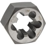 VALUE COLLECTION Hex Rethreading Die: 1-12, 1" Thick, Right Hand, High-Speed Steel 367-0642