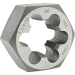 VALUE COLLECTION Hex Rethreading Die: 1-1/4 - 12, 1" Thick, Right Hand, High-Speed Steel 367-1162
