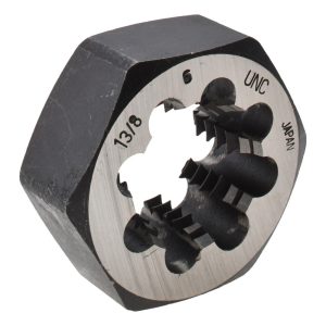VALUE COLLECTION Hex Rethreading Die: 1-3/8-6, 1" Thick, Right Hand, High-Speed Steel 367-1243