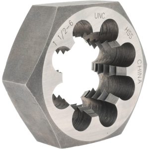 VALUE COLLECTION Hex Rethreading Die: 1-1/2-6, 1" Thick, Right Hand, High-Speed Steel 367-1321